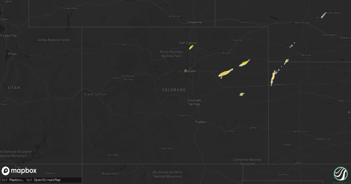 Hail map in Colorado on September 19, 2018