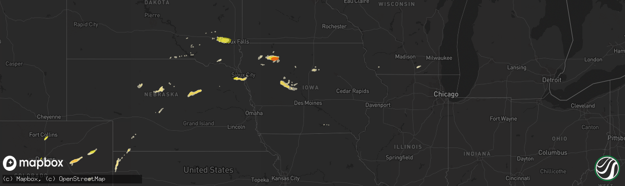 Hail map in Iowa on September 19, 2018