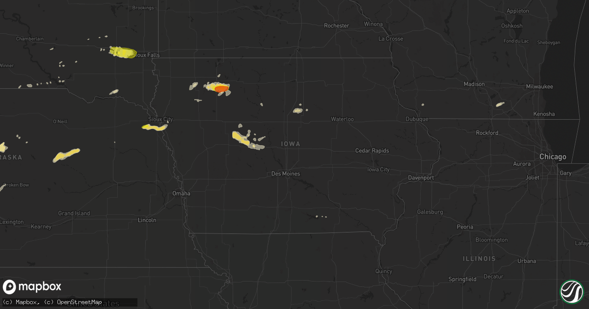 Hail map in Iowa on September 19, 2018