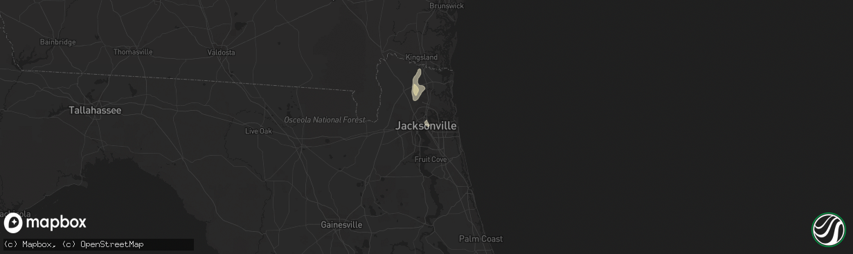 Hail map in Jacksonville, FL on September 19, 2018