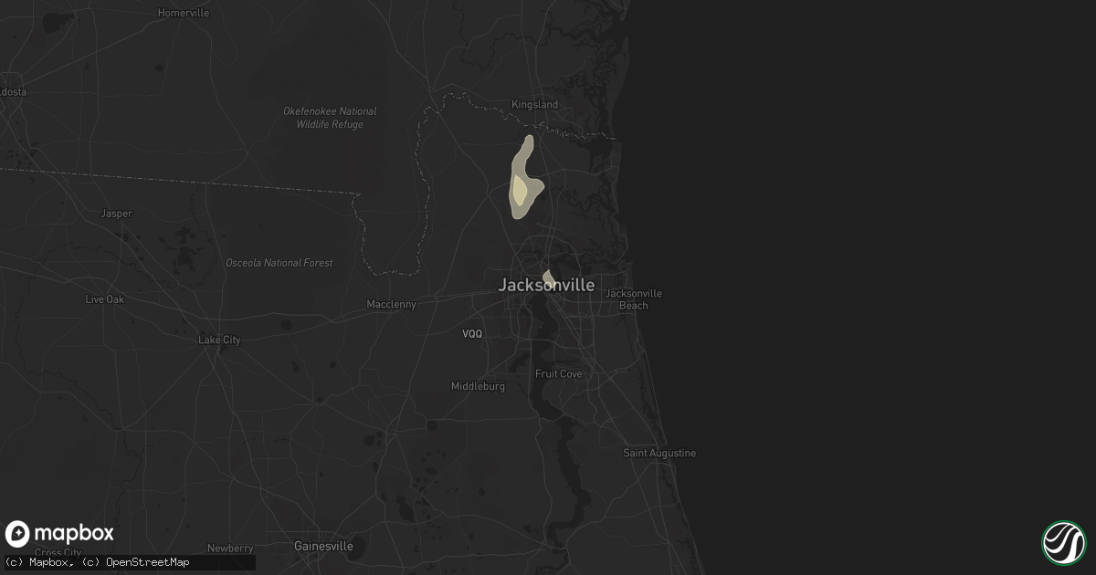 Hail map in Jacksonville, FL on September 19, 2018