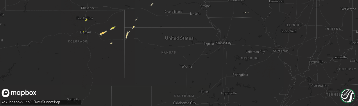 Hail map in Kansas on September 19, 2018