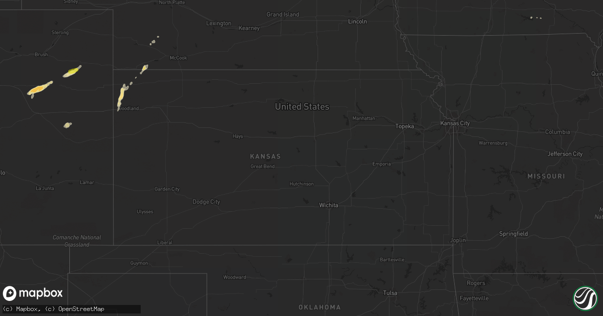 Hail map in Kansas on September 19, 2018