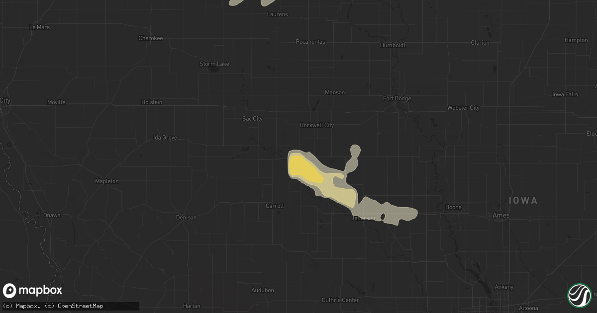 Hail map in Lake City, IA on September 19, 2018