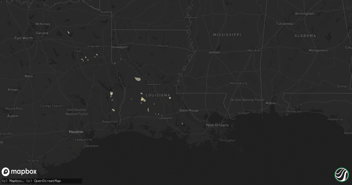 Hail map in Louisiana on September 19, 2018