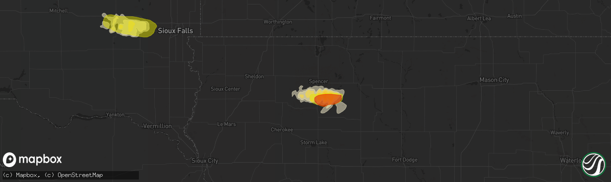 Hail map in Royal, IA on September 19, 2018