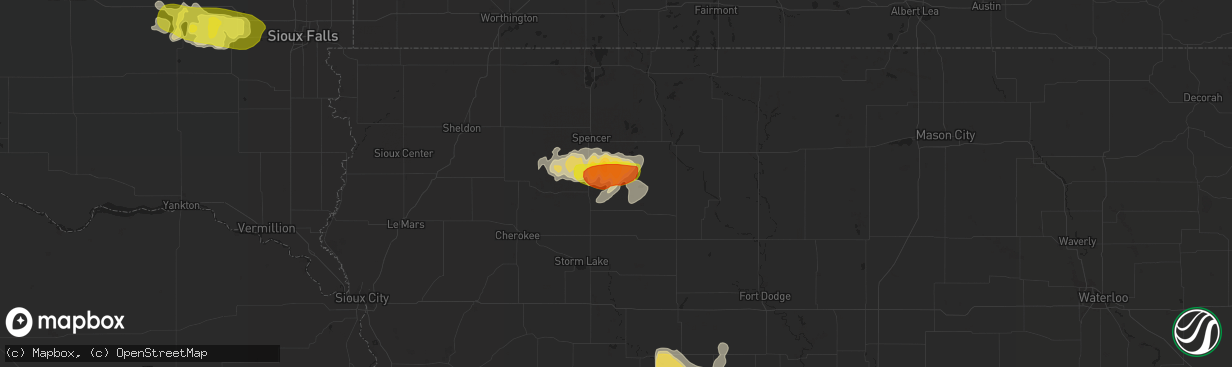 Hail map in Webb, IA on September 19, 2018