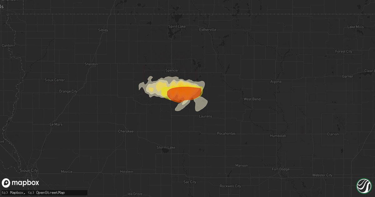 Hail map in Webb, IA on September 19, 2018