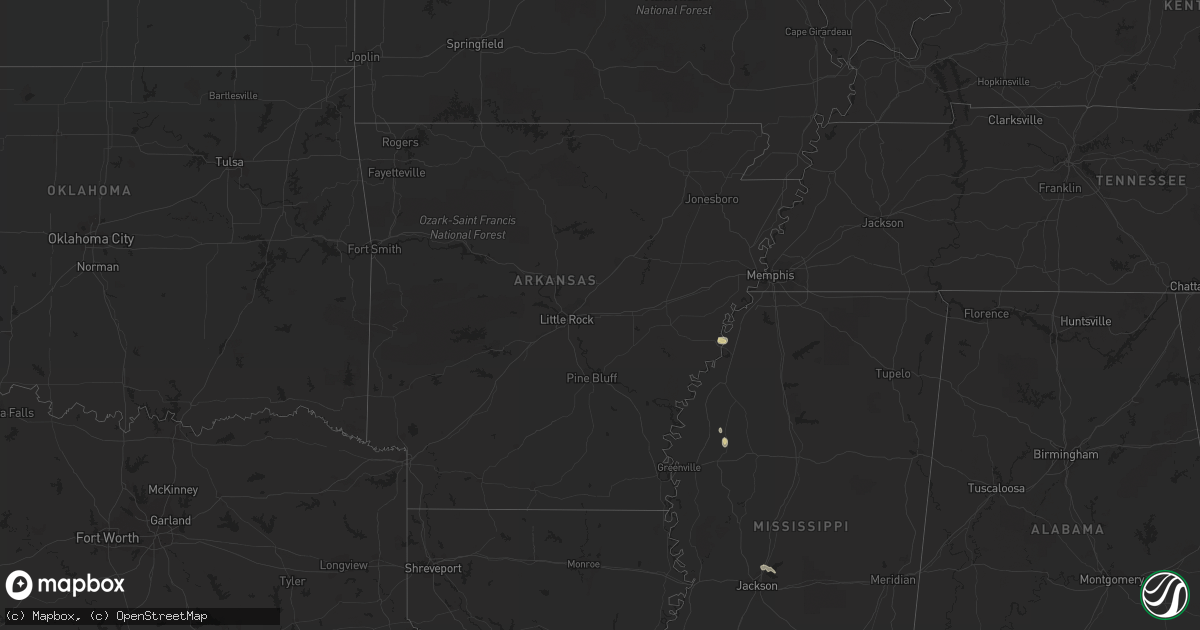 Hail map in Arkansas on September 19, 2019