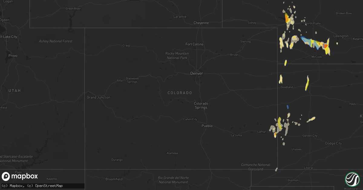Hail map in Colorado on September 19, 2019