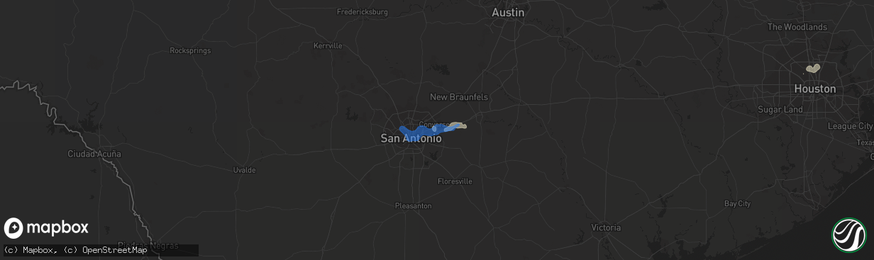 Hail map in Converse, TX on September 19, 2019