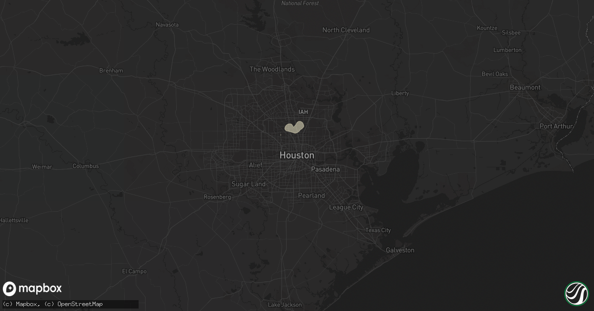 Hail map in Houston, TX on September 19, 2019