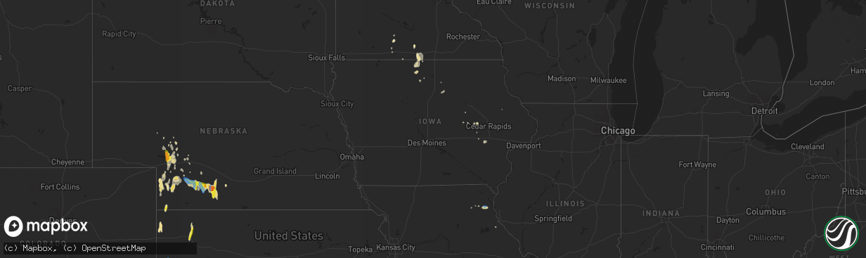 Hail map in Iowa on September 19, 2019