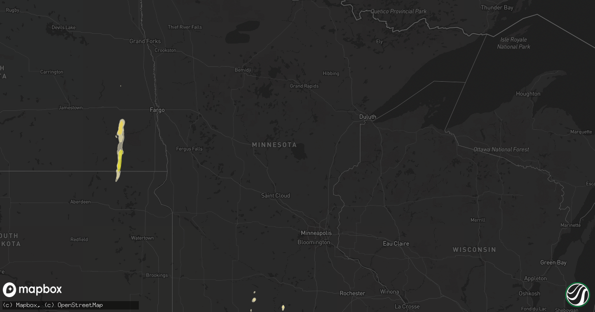 Hail map in Minnesota on September 19, 2019