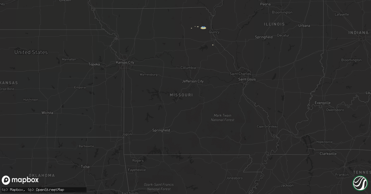 Hail map in Missouri on September 19, 2019