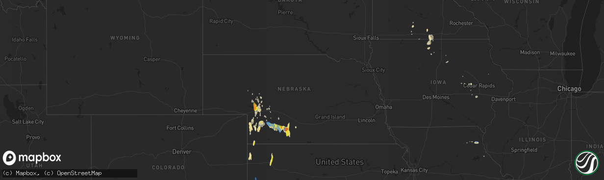 Hail map in Nebraska on September 19, 2019