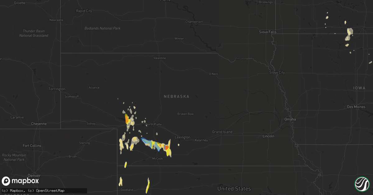 Hail map in Nebraska on September 19, 2019