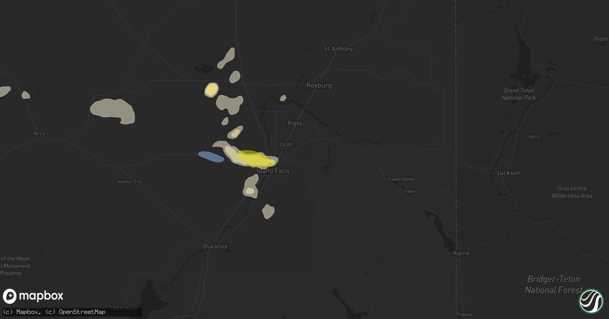 Hail map in Idaho Falls, ID on September 19, 2020