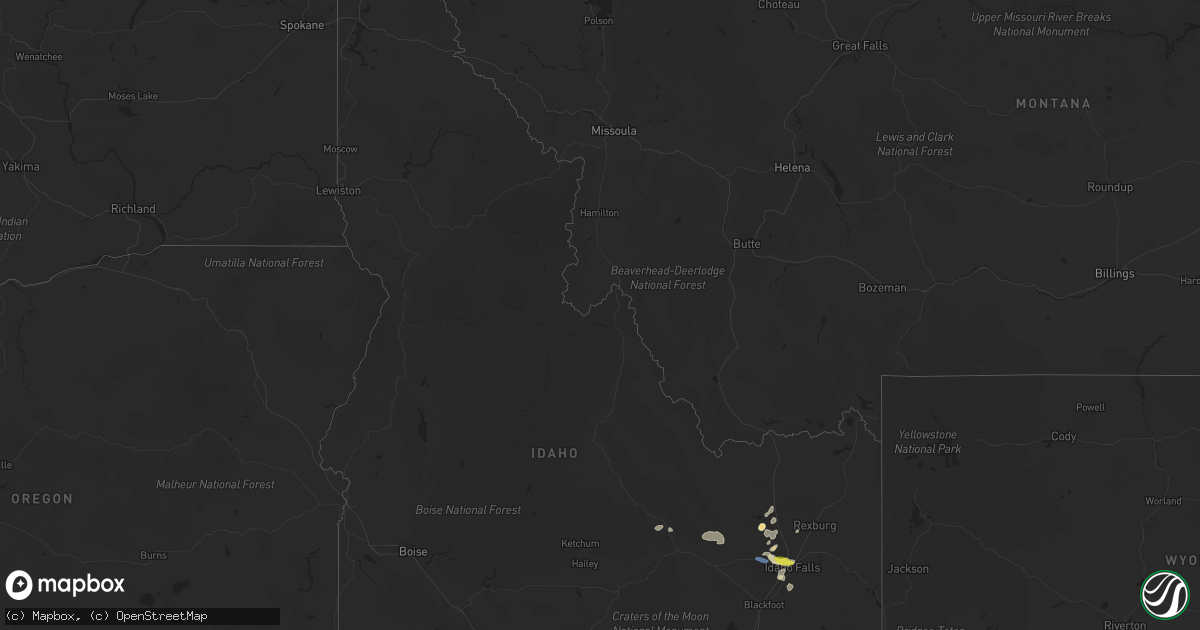 Hail map in Idaho on September 19, 2020