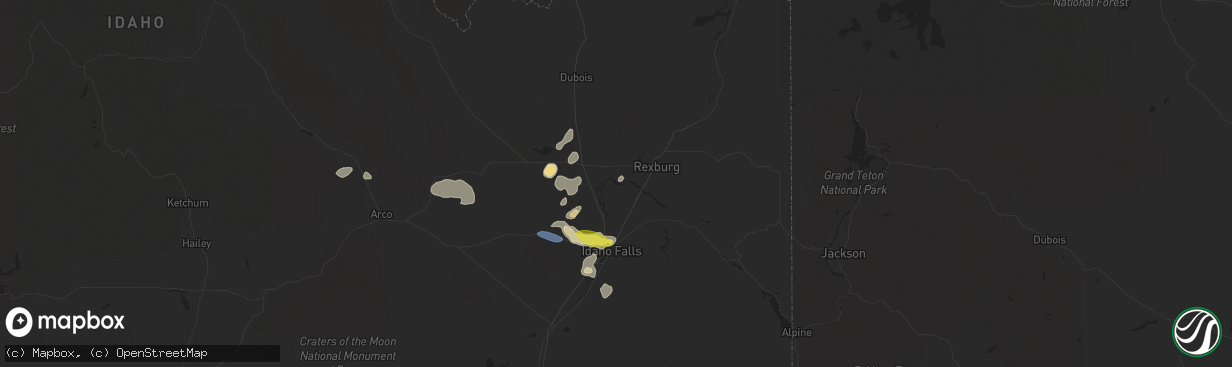 Hail map in Menan, ID on September 19, 2020