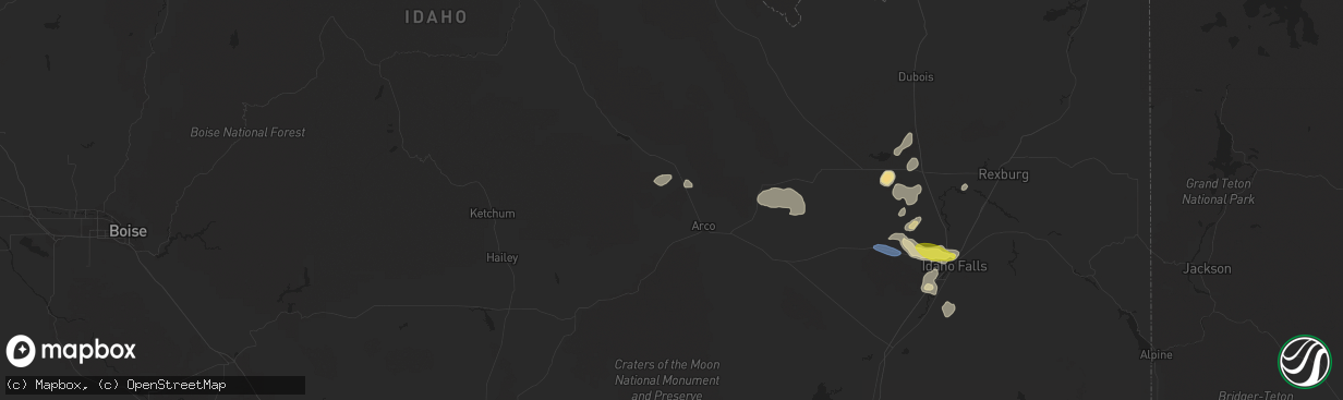 Hail map in Moore, ID on September 19, 2020