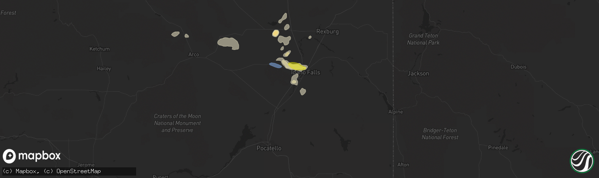 Hail map in Shelley, ID on September 19, 2020