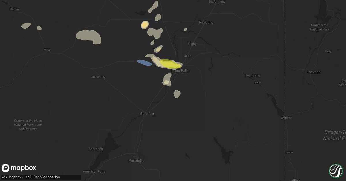 Hail map in Shelley, ID on September 19, 2020
