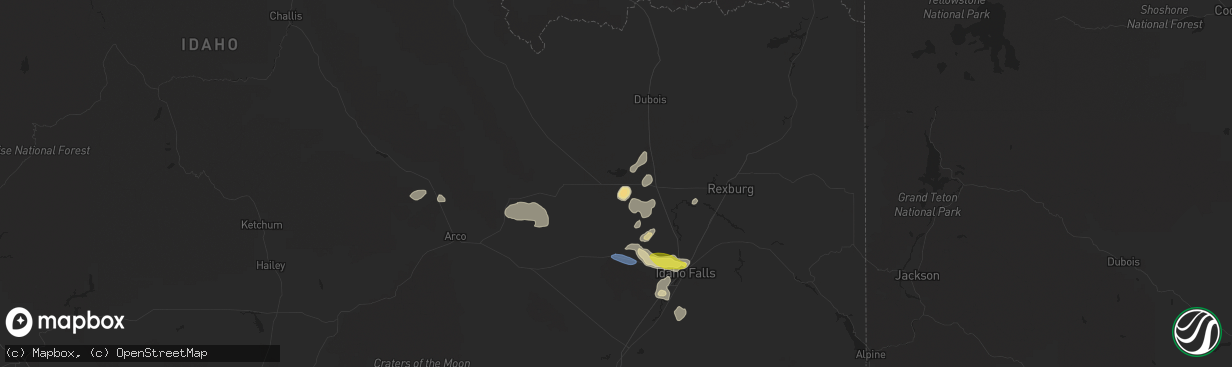 Hail map in Terreton, ID on September 19, 2020