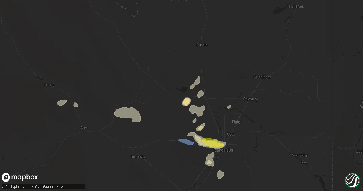 Hail map in Terreton, ID on September 19, 2020