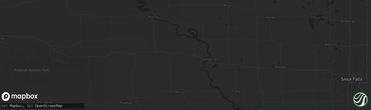 Hail map in Little Eagle, SD on September 19, 2021