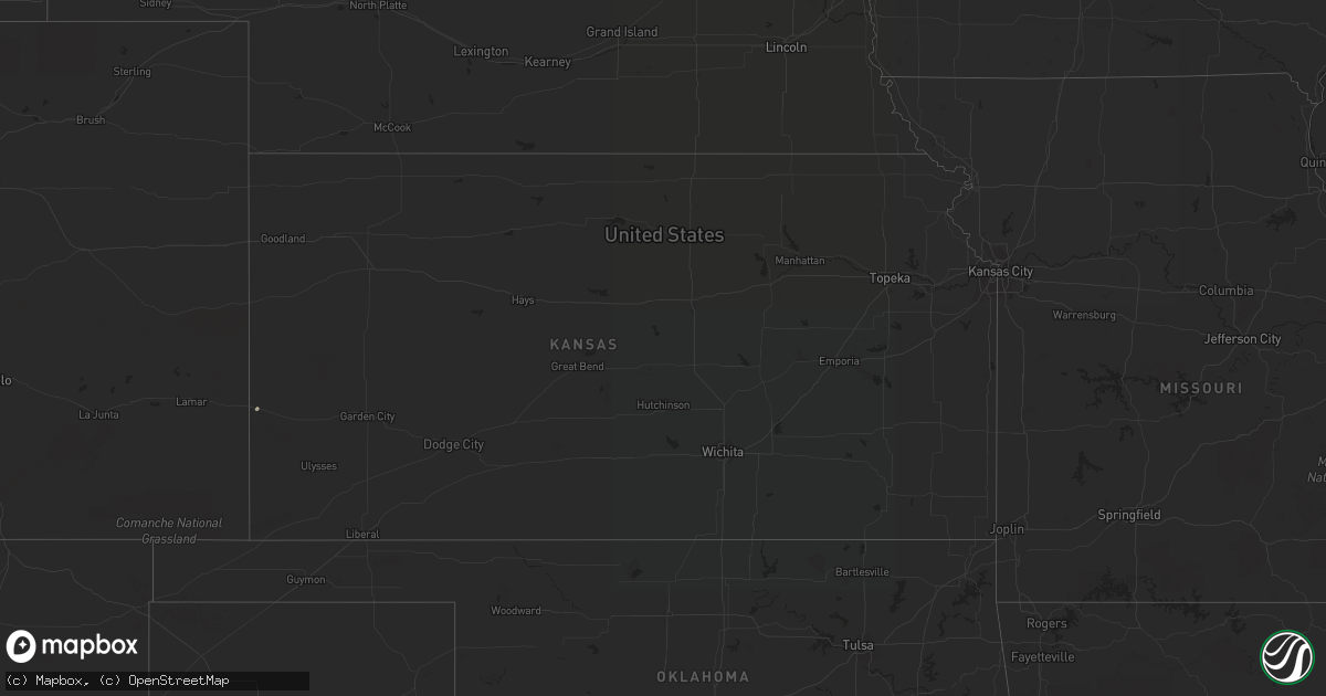 Hail map in Kansas on September 19, 2022