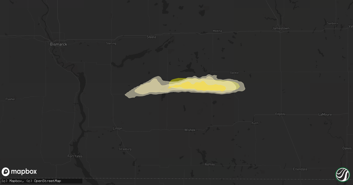 Hail map in Napoleon, ND on September 19, 2022