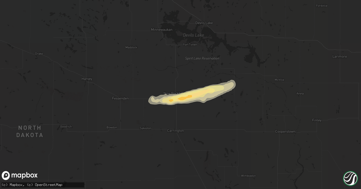 Hail map in New Rockford, ND on September 19, 2022
