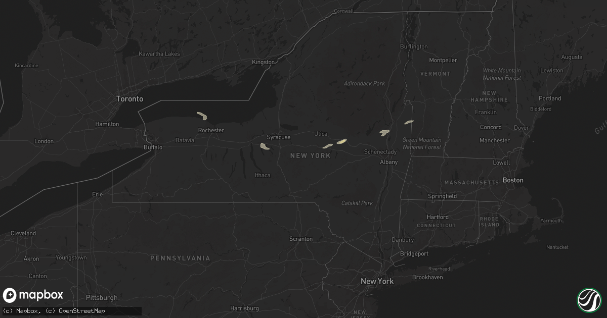 Hail map in New York on September 19, 2022