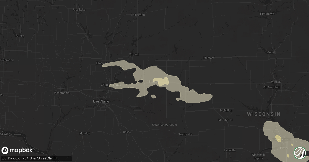 Hail map in Stanley, WI on September 19, 2022