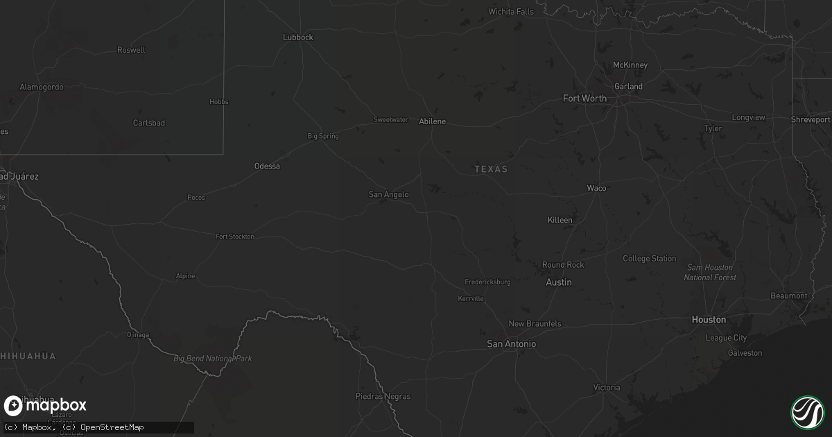 Hail map in Texas on September 19, 2022