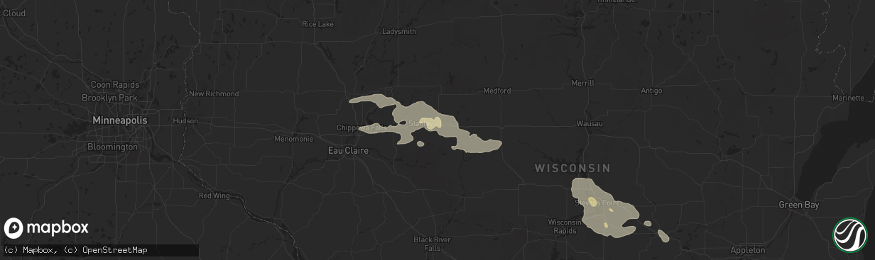 Hail map in Thorp, WI on September 19, 2022