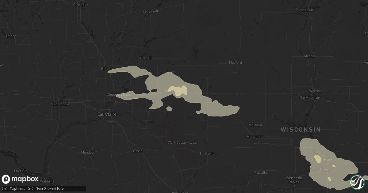 Hail map in Thorp, WI on September 19, 2022