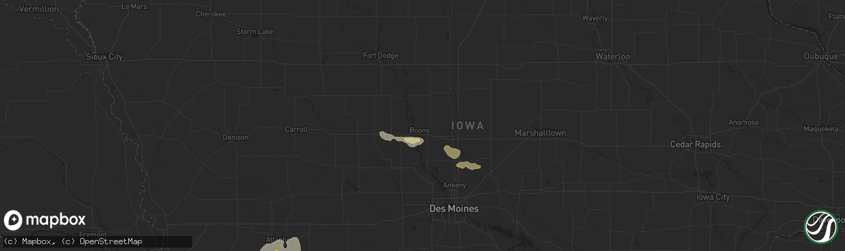 Hail map in Boone, IA on September 19, 2023