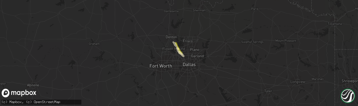 Hail map in Coppell, TX on September 19, 2023
