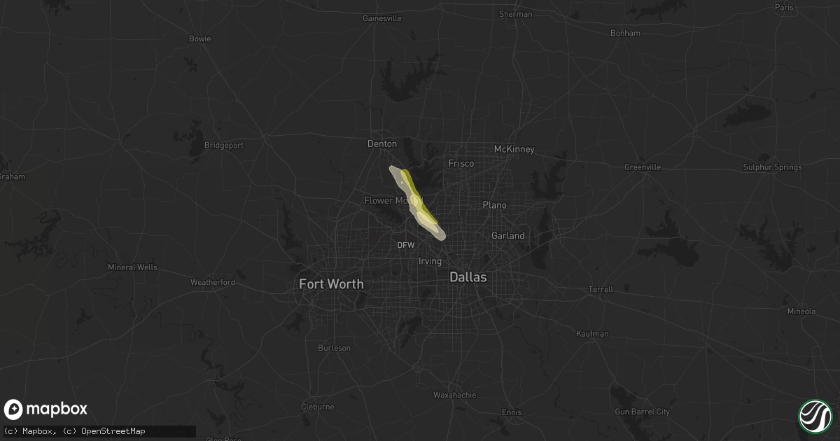 Hail map in Coppell, TX on September 19, 2023