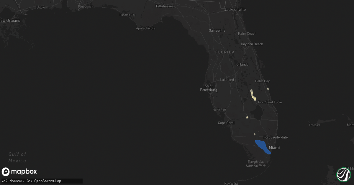Hail map in Florida on September 19, 2023