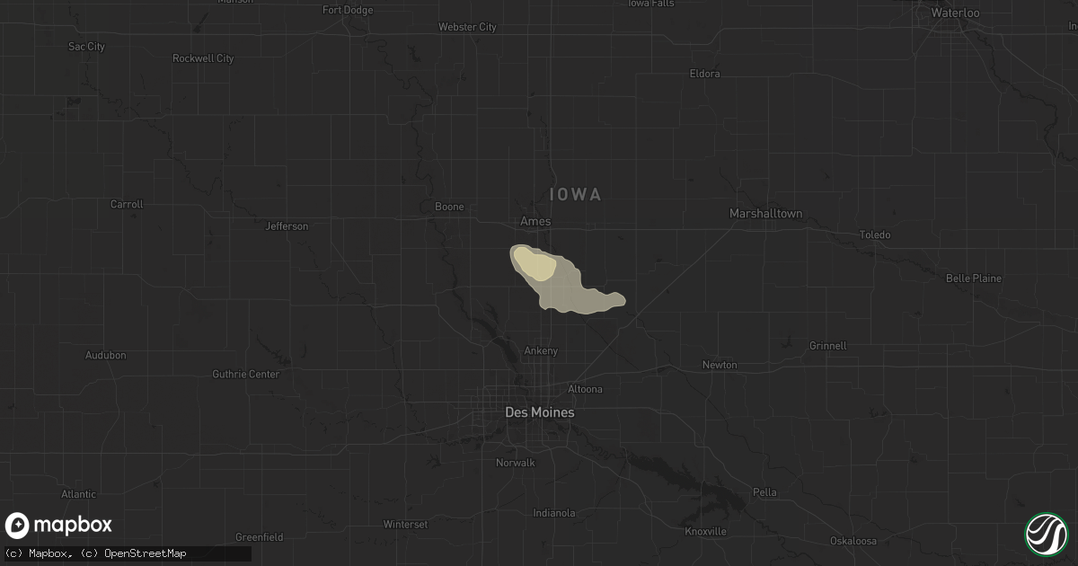 Hail map in Huxley, IA on September 19, 2023