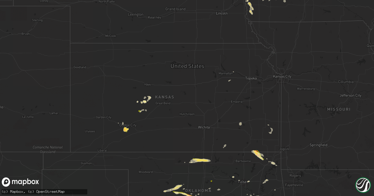 Hail map in Kansas on September 19, 2023