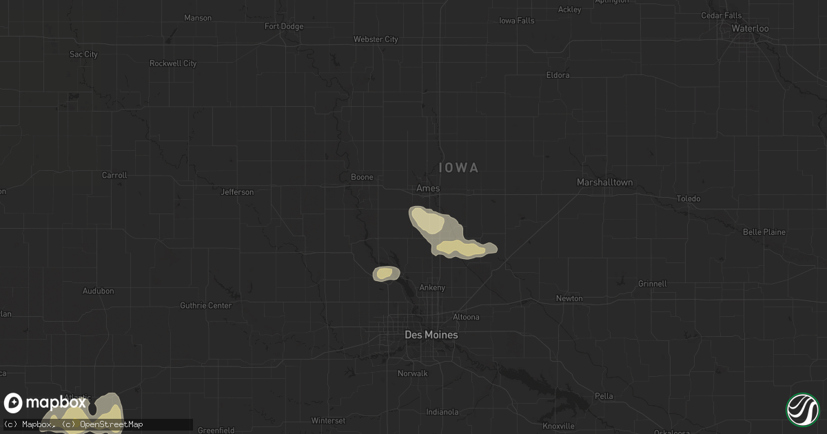 Hail map in Kelley, IA on September 19, 2023
