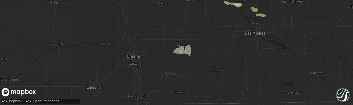 Hail map in Lewis, IA on September 19, 2023