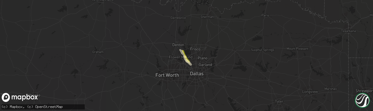 Hail map in Lewisville, TX on September 19, 2023