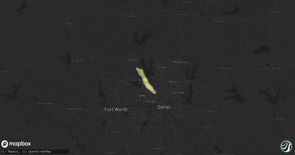 Hail map in Lewisville, TX on September 19, 2023