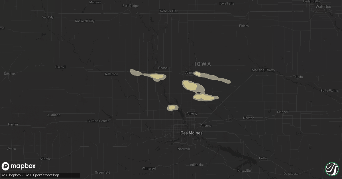 Hail map in Madrid, IA on September 19, 2023
