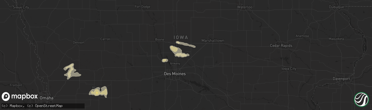 Hail map in Maxwell, IA on September 19, 2023